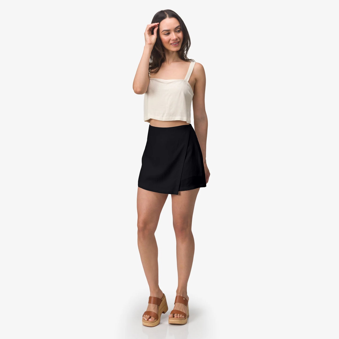 Tori Linen Wrap Skort