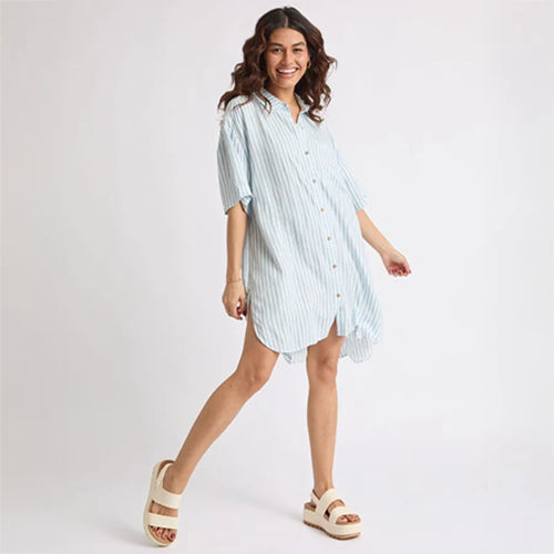 Ollie Striped Shirt Dress